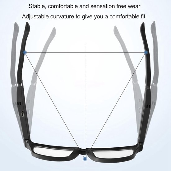 Smart Glasses, Bluetooth Audio Sunglasses for Men Women, Bone Conduction Open Ear Music Glasses, Noise Reduction BT 5.0 Handfree Wireless Sunglasses for Holiday Beach Driving — afbeelding 4