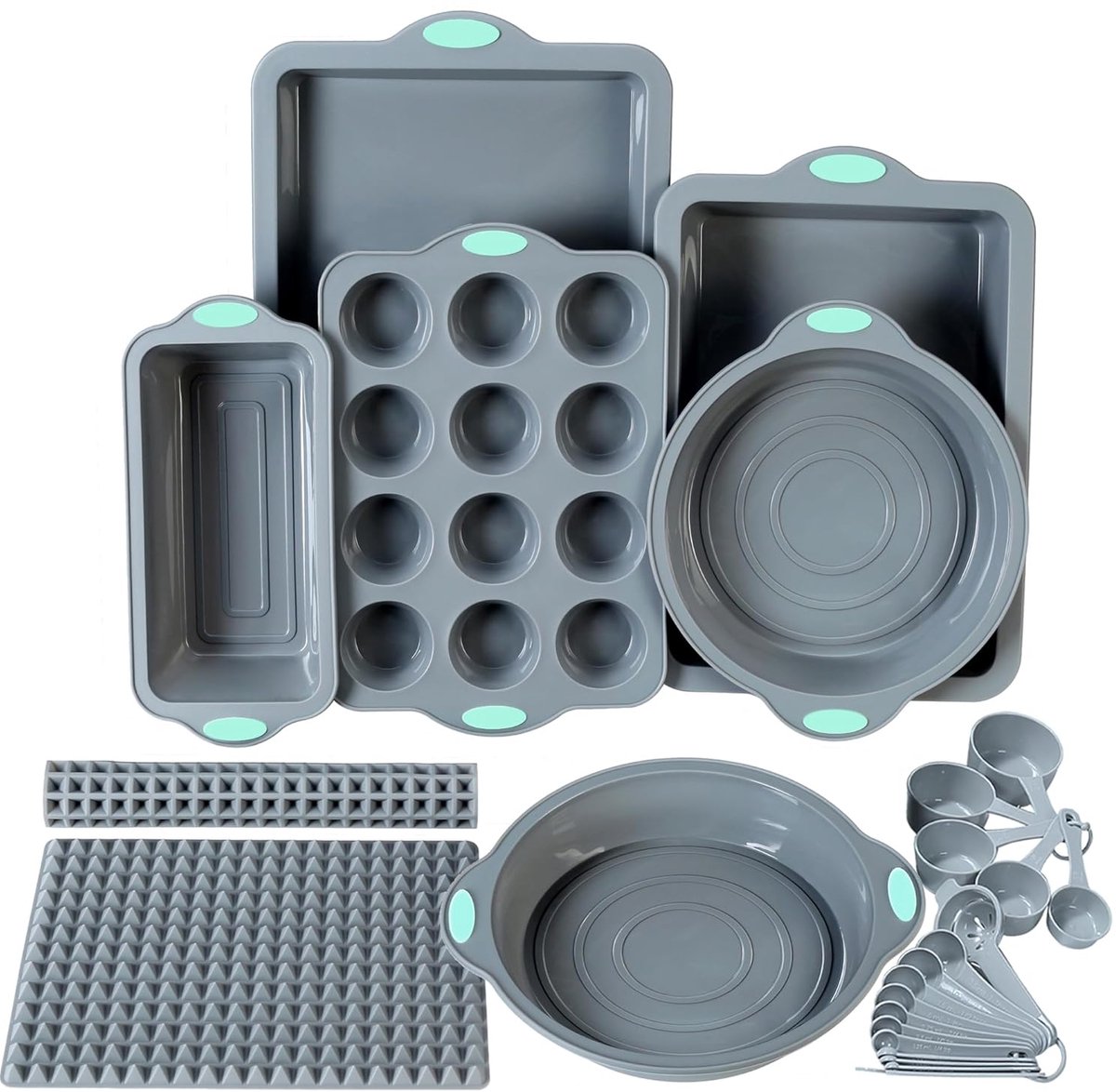 Siliconen Bakvormen Set - 8 Stuks - Geschikt voor Gezond Koken - Inclusief Bakmat