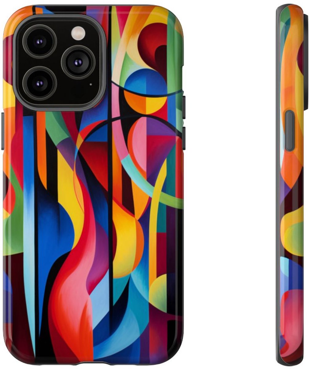Kleurrijk Abstract Geometrisch Ontwerp – Telefoonhoesje Geschikt voor iPhone 14 Pro Max