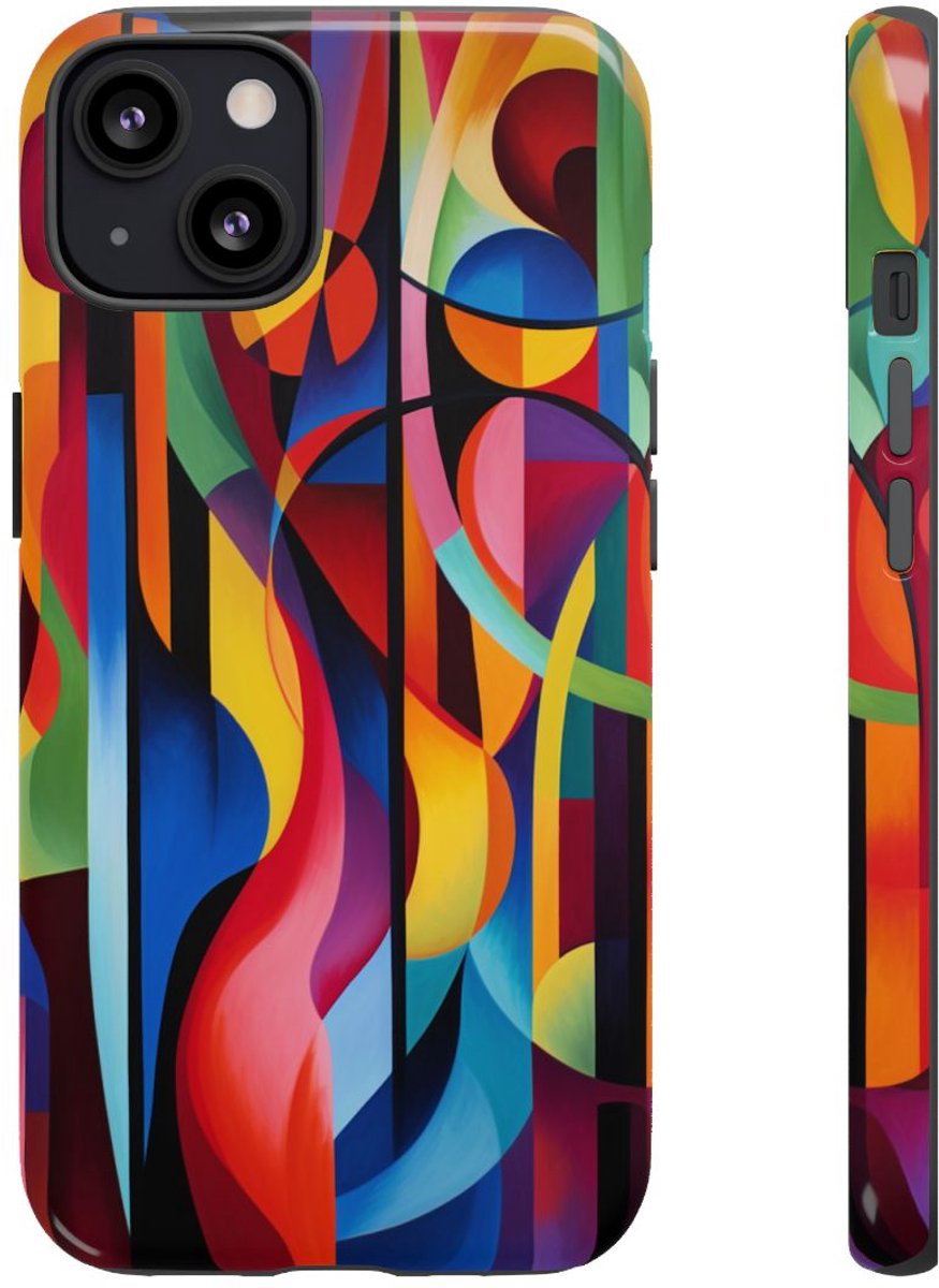 Kleurrijk Abstract Geometrisch Ontwerp – Telefoonhoesje Geschikt voor iPhone 13