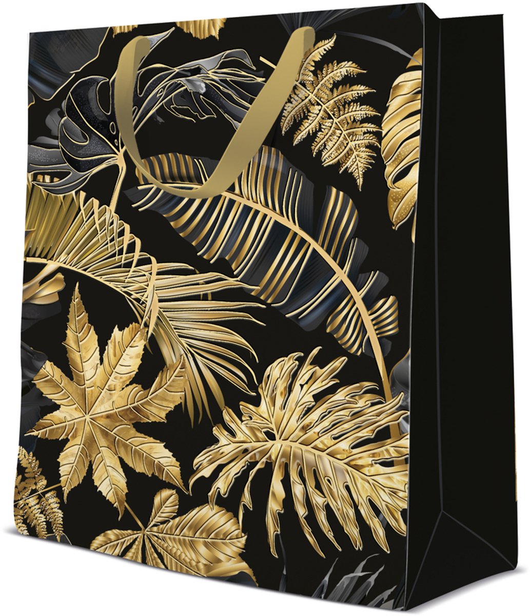 Cadeautas - Gold Leaves Large 26,5x33,5x13cm