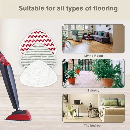 5 Housses De Rechange Pour Balai Vapeur Vileda - Microfibre Anti-Taches Pour Sol Carrelage Et Parquet
