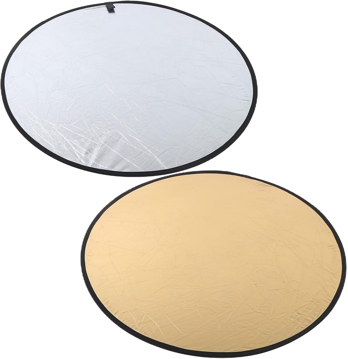 110 cm Foldable Round 2-in-1 Photo Reflector, Silver and Gold, Includes Portable Bag