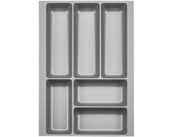 ORGA-BOX 2 Besteklade diepte: 461 x breedte: 309 mm zilvergrijs met canvas structuur voor 40 cm Nobilia lade tot 07/2012 (AUB BINNENWANDEN METEN!)