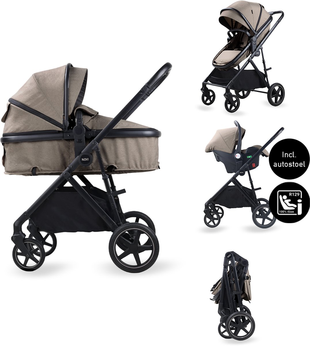 Novi Baby Jaxx 3-in-1 Kinderwagen - Hazel Melange -