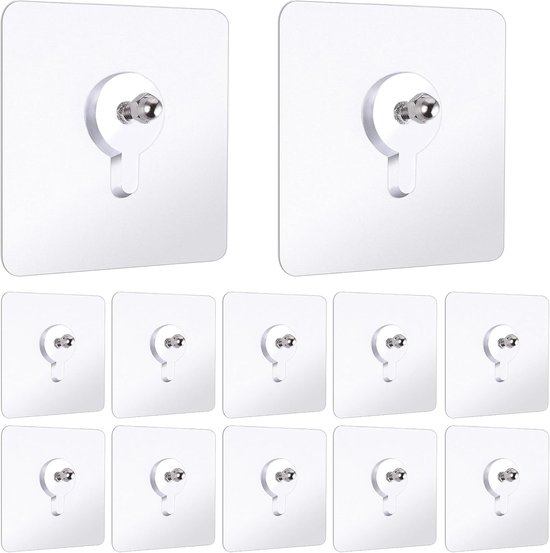 Lot De 6 Crochets Adhésifs Extra Solides - Transparents - Pour Cuisine Salle