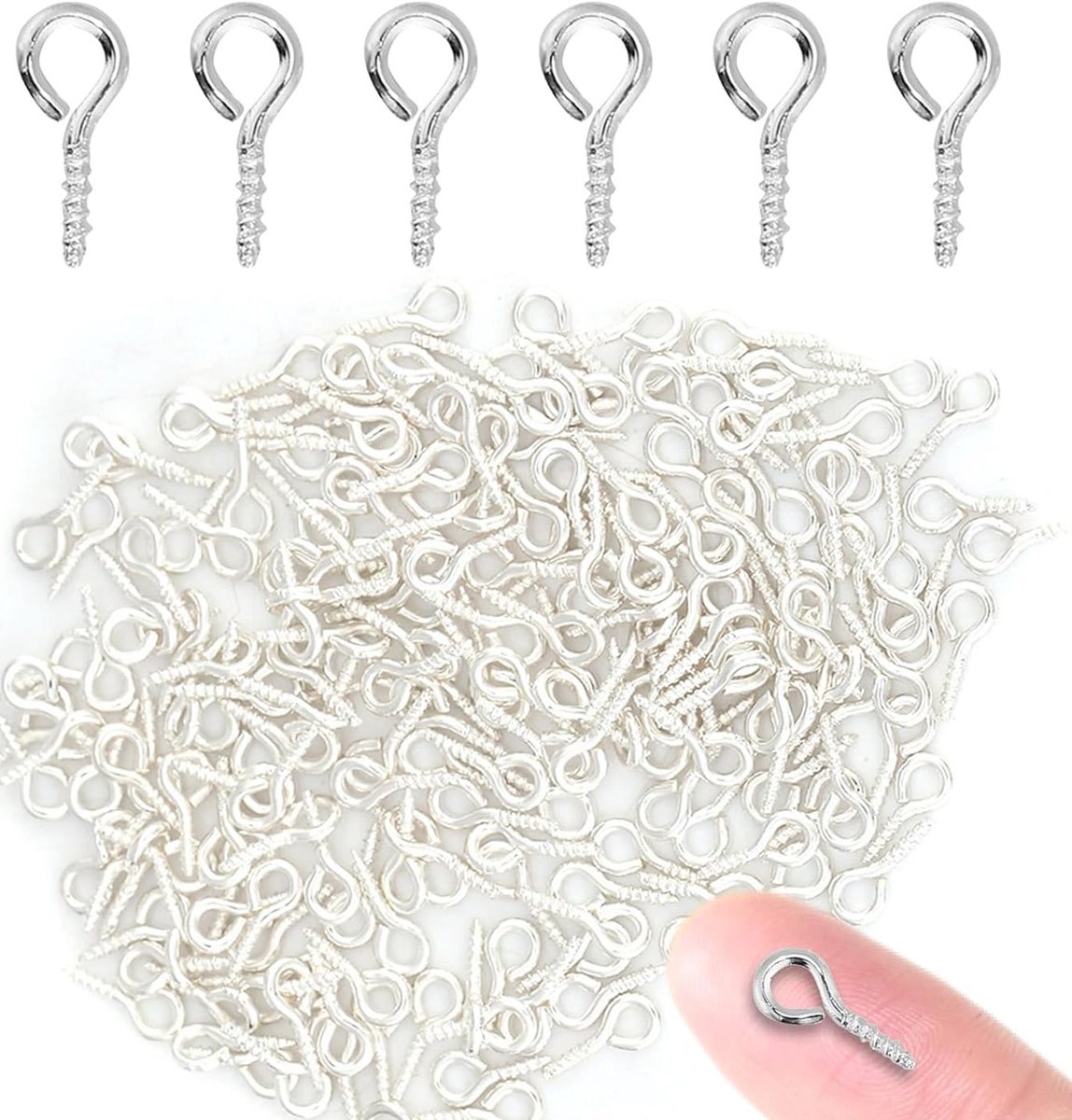 Bewudy 100 stuks S-haken, klein, 14 mm, mini-S-haken, kleine connector, metalen haken, roestvrij staal, S-vormige draadhaken voor doe-het-zelf handwerk, hangende sieraden, sleutelketting, dag ophangen