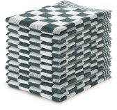 LINNICK Keukendoeken Set Blok Donker Groen – 50x50 – Set van 10 – Geblokt – Blokdoeken – 100% katoen – Keukendoek – handdoeken