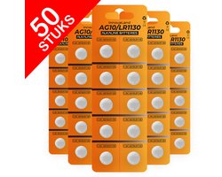 Premes - LR1130 Batterij - 50 Stuks - Voordeelbundel - AG10 - Knoopcel batterij - Knoopcel Batterijen - Knoopcelbatterij