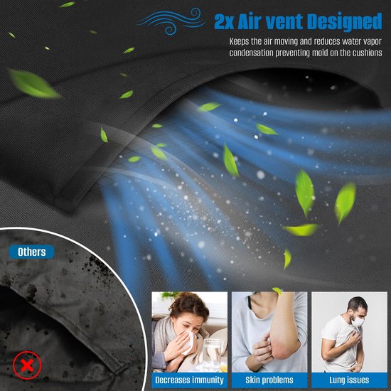 SIRUITON Tuintafelhoes 150x90x15cm - Waterdichte Hoes Van 420D Oxford Stof