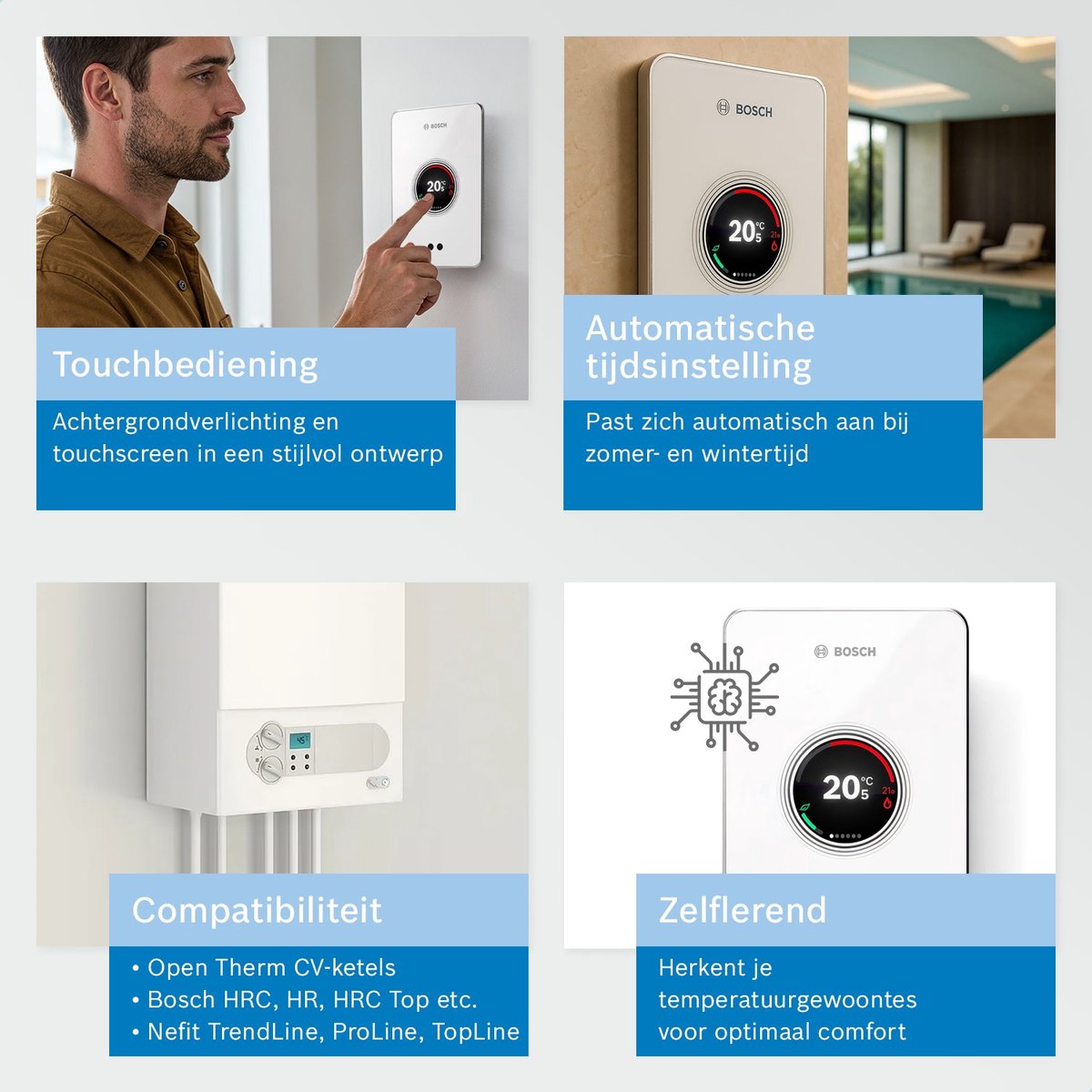 Bosch EasyControl slimme thermostaat - zwart (bedraad) thumbnail 3