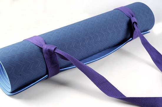 2 stuks - Yogamat draagriemen - Zwart + paars - Verstelbare en draagbare schouderbanden voor yogamatten - Handige opbergriem voor fitness- en sportaccessoires - Lichtgewicht en multifunctioneel ontwerp — afbeelding 3