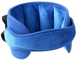 1 x Babyhoofdsteun, slaaphulpmiddel, verstelbare hoofdsteun voor kinderzitje, zacht en comfortabel veiligheidskussen voor baby's, kinderen en volwassenen, blauw