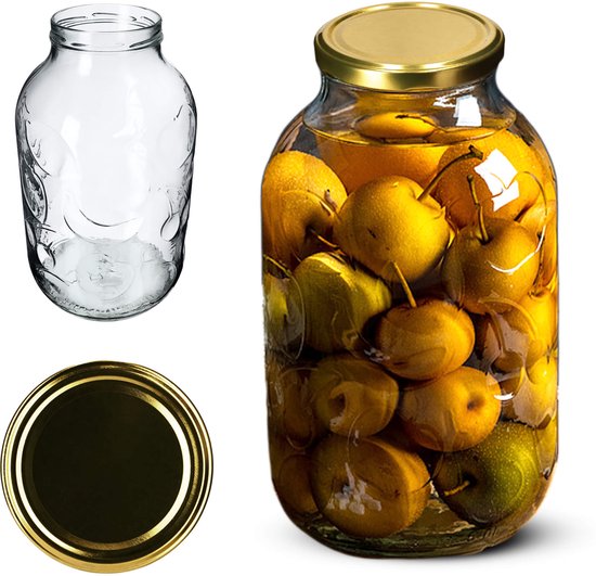 KADAX 48 stuks inmaakpotten 720 ml, ideaal voor het inmaken en bewaren, potten met schroefdop, inmaakpotten met schroefdeksel, Twist Off tot 82, voorraadpotten voor het inleggen (Winnie de Poeh