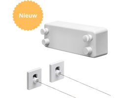 Daily Solutions® Waslijn Uittrekbaar - 2 x 4.2 M - Roldrooglijn - Waslijndraad met stalen kern - Wasdraad voor binnen en buiten - Wasrek - Droogrek