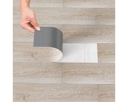PVC laminaat zelfklevend set (21 Stuks, 3m²) Waterdicht & Anti - Ritsel voor Keuken, Woonkamer en Balkon, Wit Eiken
