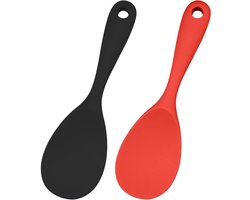 2 stuks antiaanbak siliconen lepel, siliconen antiaanbak keukenlepel, siliconen rijstlepel, siliconen roerlepel, antiaanbak kooklepel siliconen, kooklepel rijstlepel, hittebestendig, keuken bakgereedschap