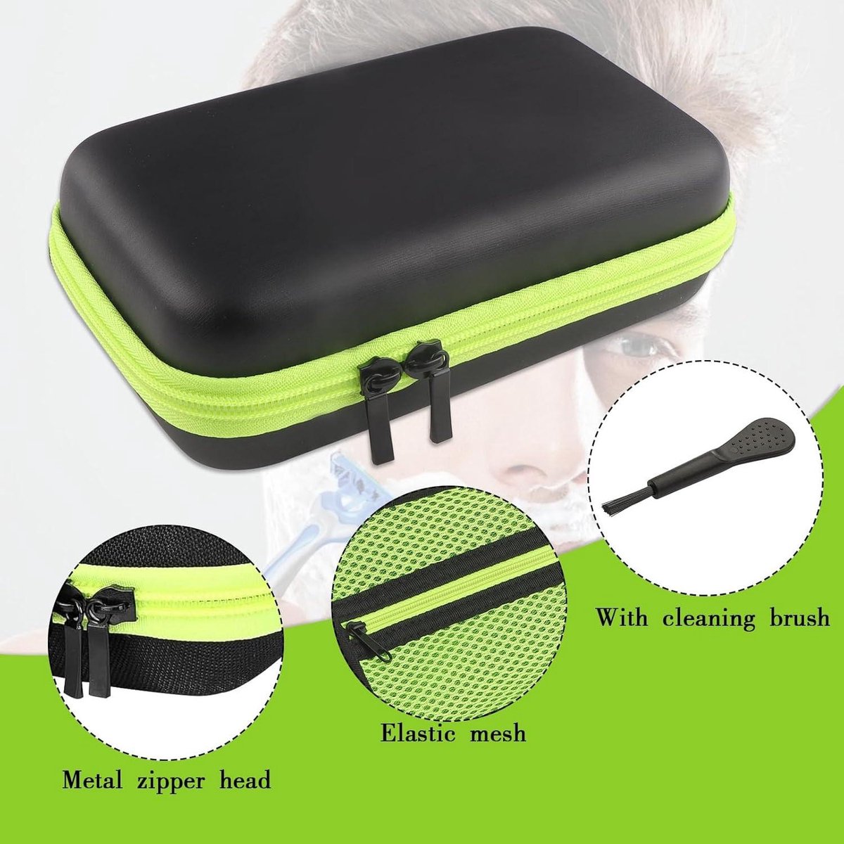 Scheertas en Beschermhoes voor Elektrische Bartschneider - Zwarte Tas voor Scheerapparaat - Schokbestendig en Waterdicht - Opbergcase voor Philips OneBlade - Geschikt voor QP2734/30 QP6551/30 QP2824/30 QP6651 - Euti 360 - Handige Bescherming