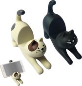 Allecto Plus - Grappige katten telefoonhouders in kattenvorm voor tafelblad - Set van 2 stuks