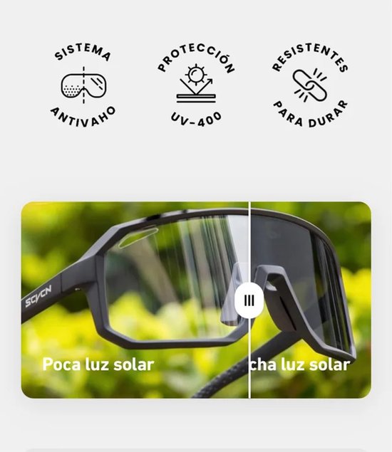 SCVCN® S62-PH-01 | Fotochromisch fietsbril vo…