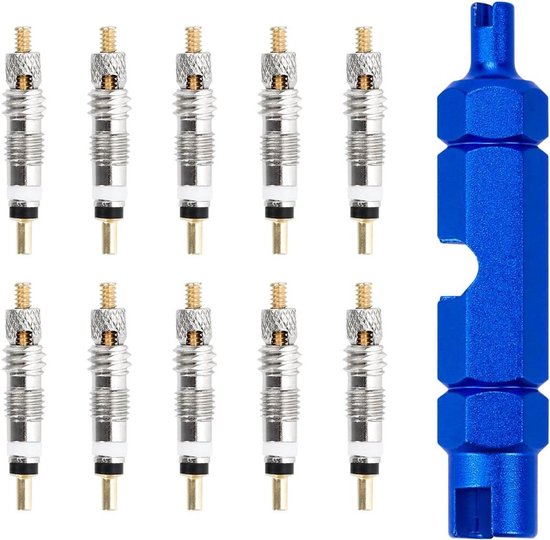 Foto: Allecto plus fietsventieladapters voor presta sclaverand ventielen inclusief ventielinzetstukken verwijderingsgereedschap 11 stuks universeel voor mtb en racefiets ideaal voor fietsreparatie en onderhoud