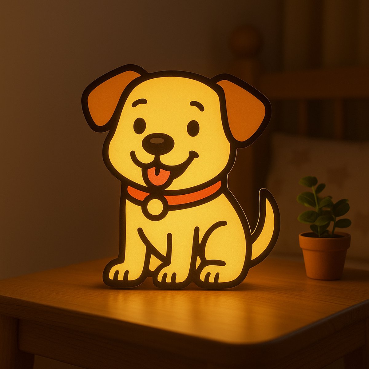 Cartoon Honden Nachtlampje – Cute Dog Lightbox voor Kinderen – Sfeervolle 3D LED Lamp als 