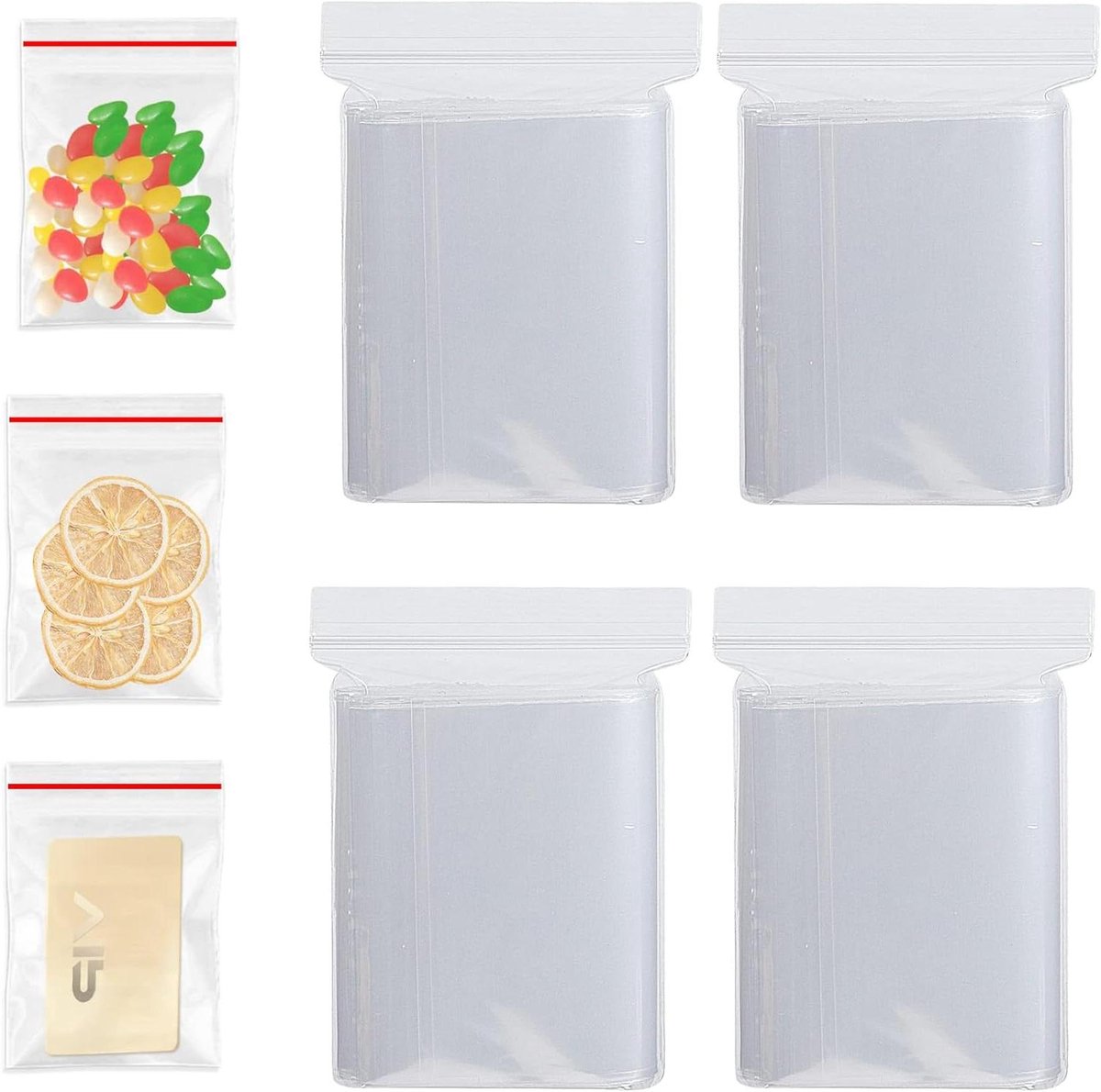 Allecto Plus - Doorzichtige zelfklevende cellofaanzakken 400 stuks - 4 x 6 cm - Voedselveilig - Transparant - Displayverpakking voor bakkerij snacks.