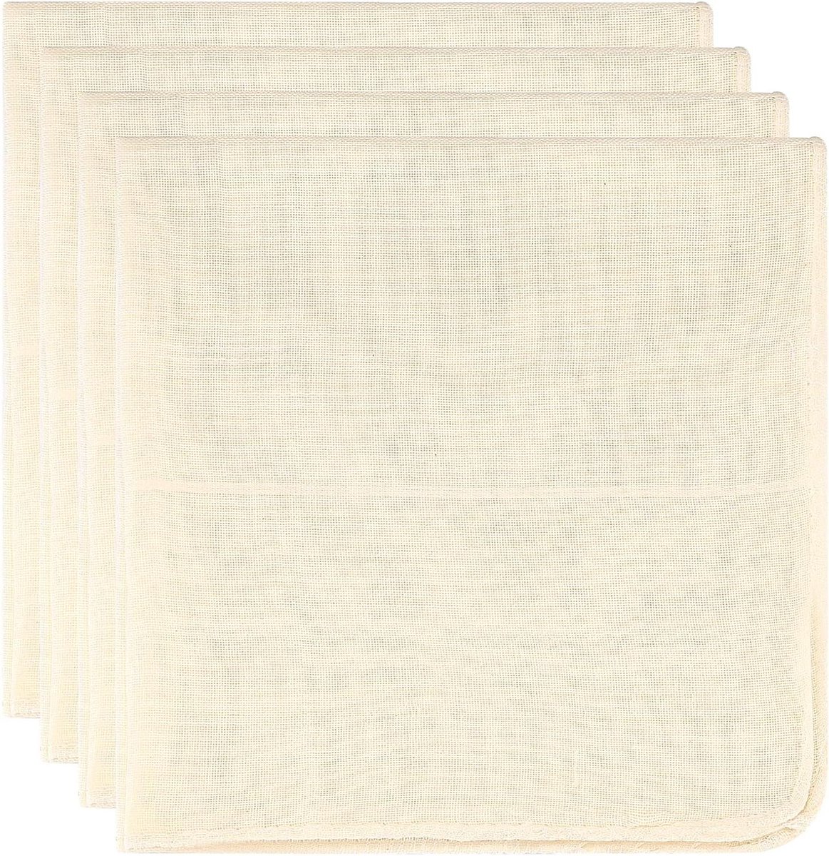 Pack van 4 Kaasdoek Herbruikbaar 50 x 50 cm Filterdoek voor Voedselbereiding en Kaasproductie