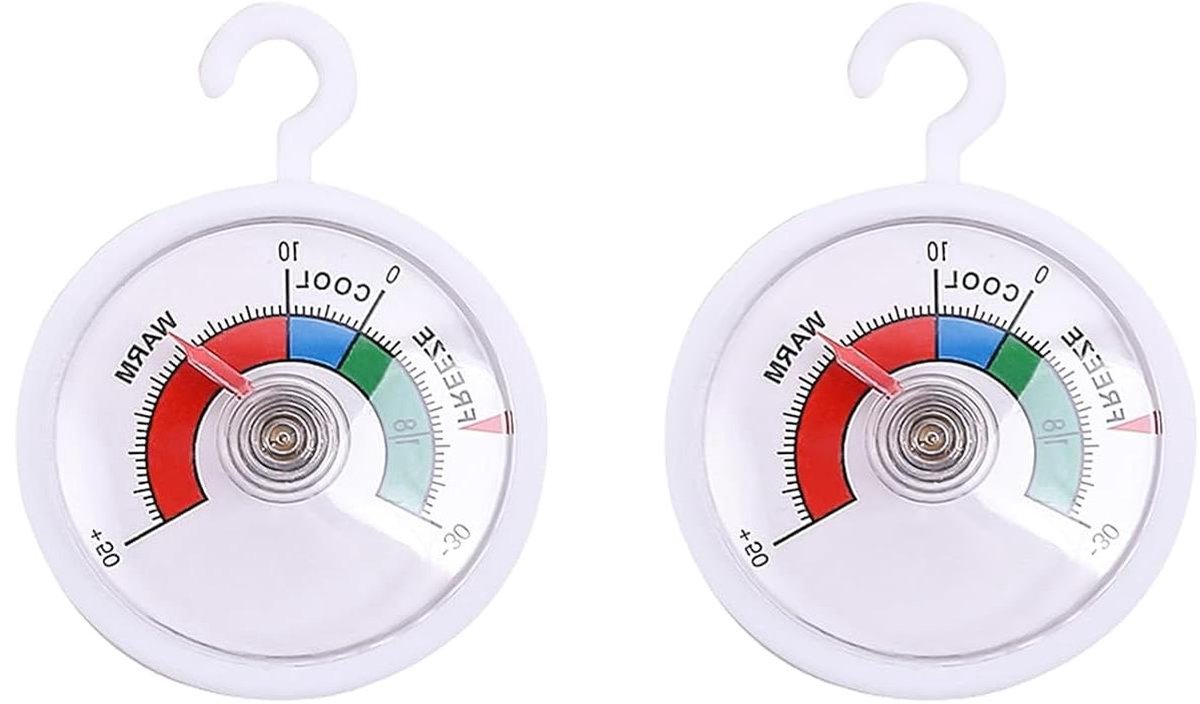 Allecto Plus - 2-pack Analoge Thermometers -30 °C tot +50 °C voor Koelkast en Vriezer - Energiebesparing - Voedselconservering