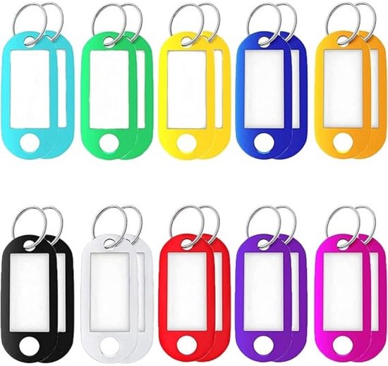 Porte-clés Tovbmup - Porte-clés coloré - Étiquette manuscrite - Portable - Convient pour accrocher sur des clés, des clés USB, des cartables - 10 couleurs - 30 pièces