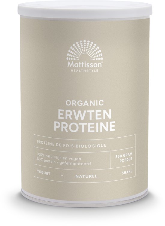 Mattisson - Biologische Erwten Proteïne Poeder - 80% Eiwitgehalte - Vegan Eiwit Supplement - 350 Gram