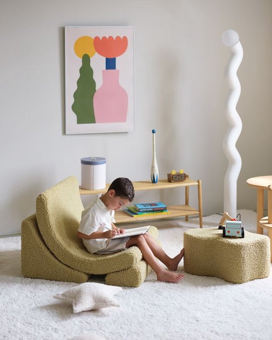 Wigiwama Teddy Moon Chair / Fauteuil - 80x65x55cm - Matcha van Wigiwama — afbeelding 4