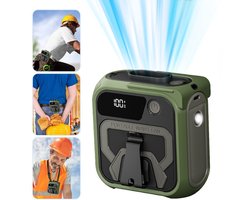 Draagbare heupventilator, riemclipventilator onder shirt met 5 snelheden, heupventilatoren met clip voor handsfree koeling, shirtventilatoren met led-display, voor kamperen op de werkplek in de buitenlucht - Groen