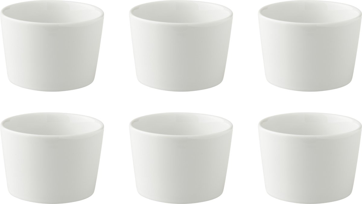 Palmer - White Delight - Schaal - Kom - 6 stuks - ø 10 cm - Wit - Porselein - Bordenset
