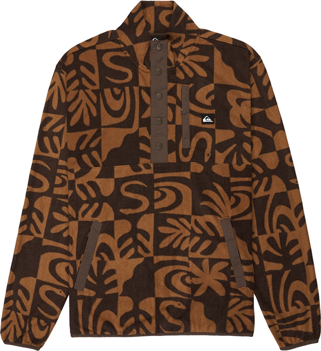 Quiksilver No Destination Fleece Met Halve Rits Man Bruin