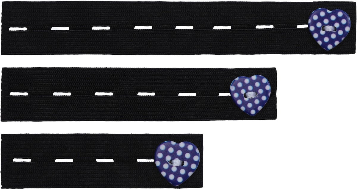 Be Mammy - Damesbroekverlenging Rubber – 3-Pack – Zwart/Paars - BE-BE20-126-BB-N