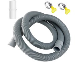 EXCITAT Verlengstuk voor afvoerslang - Afvoerslang verlengset - Inclusief 1 slangaansluiting en 2 slangklemmen - Geschikt voor wasmachineslang, vaatwasser, droger - 1,5 m x 20 mm