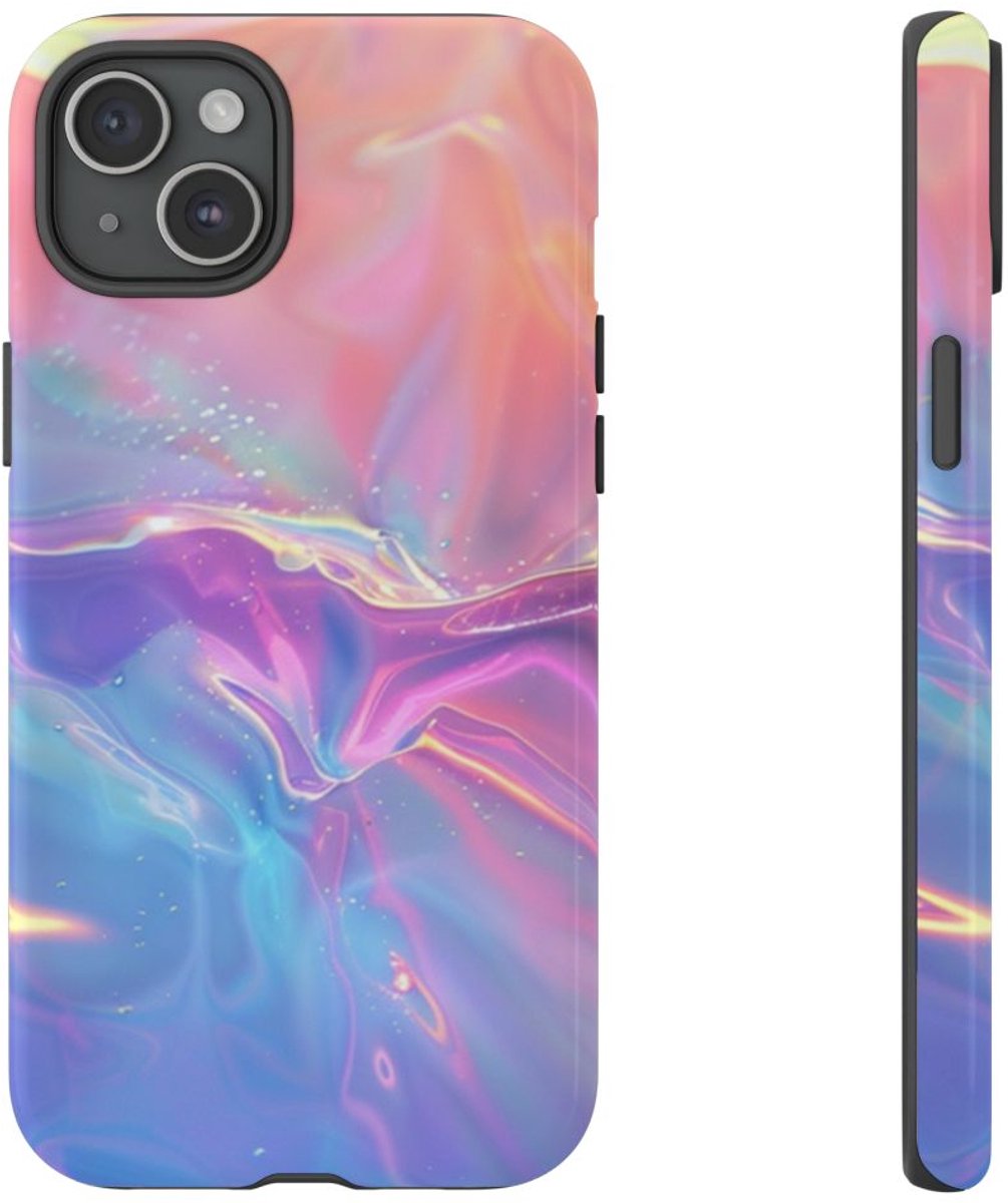 Holografisch Gradient Abstract Ontwerp – Telefoonhoesje Geschikt voor iPhone 15 Plus