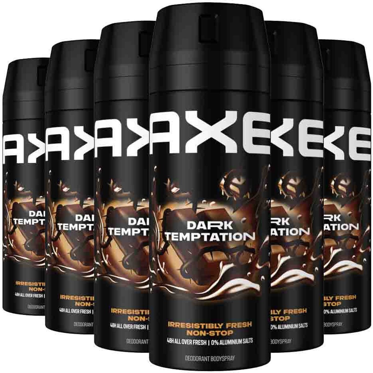 Axe Axe Dark Temptation Bodyspray Deodorant - 6 x 150 ml - Voordeelverpakking