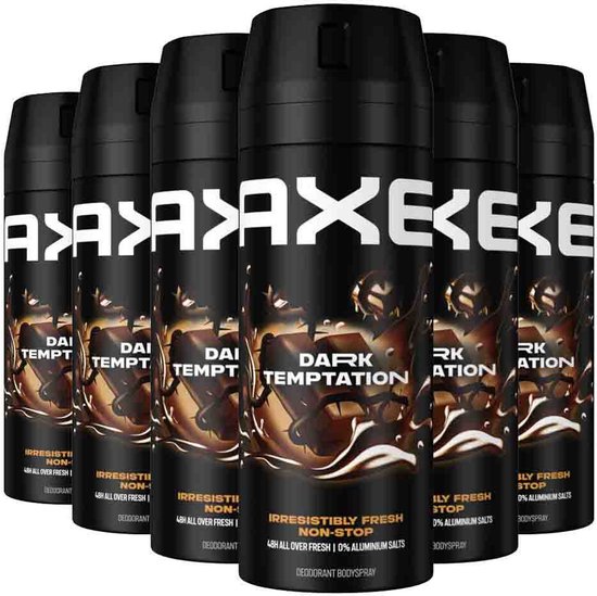 Axe Dark Temptation Déodorant Bodyspray - 6 x 150 ml - Pack économique
