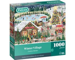 Falcon legpuzzel Winter Village - 1000 stukjes - puzzel volwassenen.