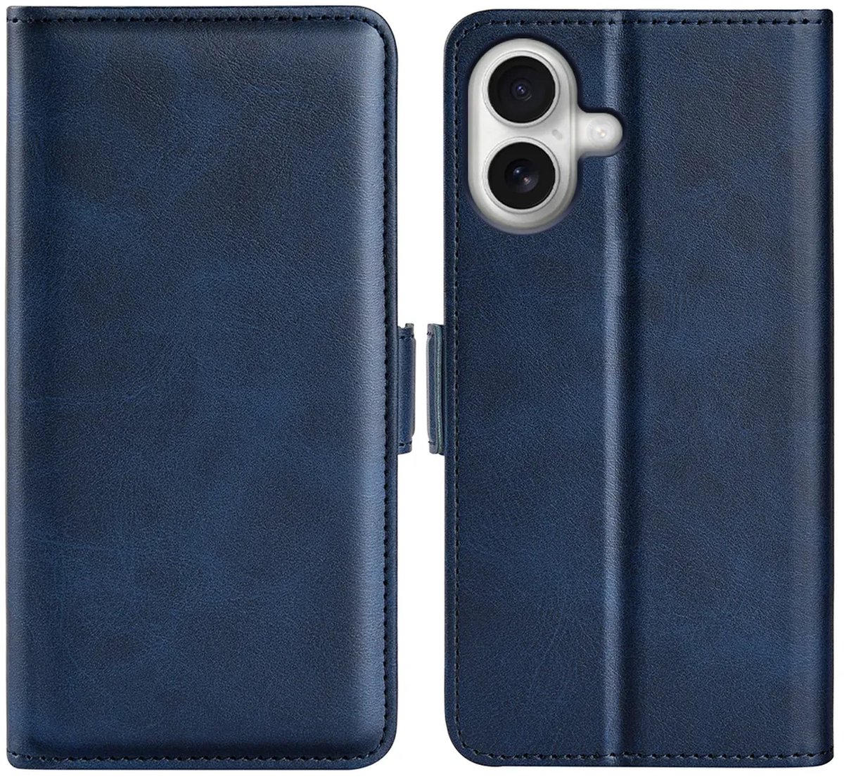 MobyDefend Hoesje - Geschikt voor iPhone 17 - Luxe Wallet Book Case (Sluiting Zijkant) - Blauw