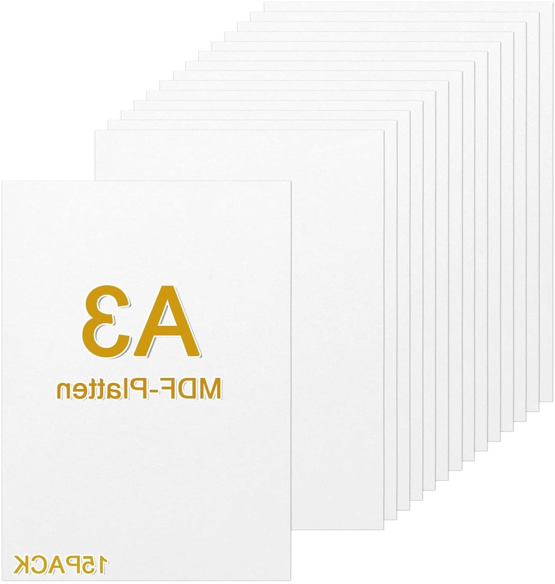 15 stuks 3 mm MDF-platen voor laser CNC-router en figuurzaag - 420 x 300 mm - wit - houten knutselplaten