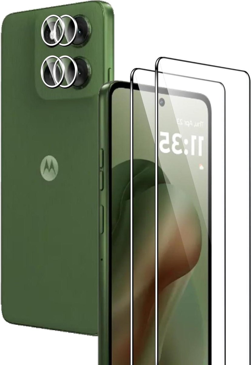 Gehard glas screenprotector voor Motorola Moto G56 - 2 stuks + achtercamera beschermfolie - 9H hardheid - positionering - krasbestendig - stofvrij