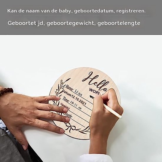 Houten mijlpaalkaarten - Botanisch design - Baby milestone cards - Kraamcadeau - Baby shower - Gender reveal - Geboorte cadeau - 15 cm van Little Stars Cards — afbeelding 3
