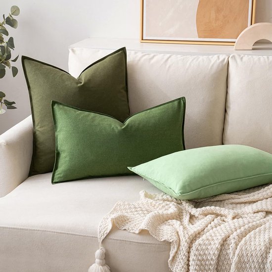 Lirex 2-Pack Kussenslopen, 100% Katoen Ademende Kussensloop Pillow Cover, 50 x 80 cm, Wit
