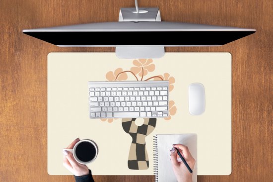Muismat XXL 90x60 cm - Bureau onderlegger - Bureau mat Bloemen - Vaas - Abstracte kunst - Modern - Bureaumat - Gaming mousepad xl - Bureaulegger groot - Computer deskmat