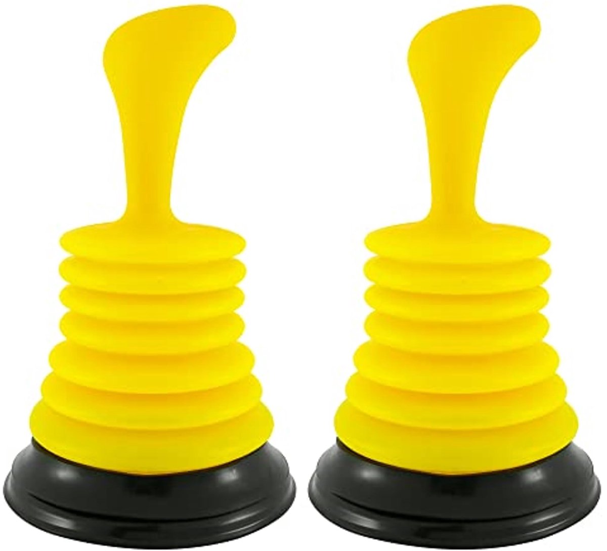 2 stuks - Kleine gootsteenontstopper - Mini-ontstopper - afvoerontstopper - voor keukens, badkamers en andere spoelbakken - geel - 11.3×11.3×19cm