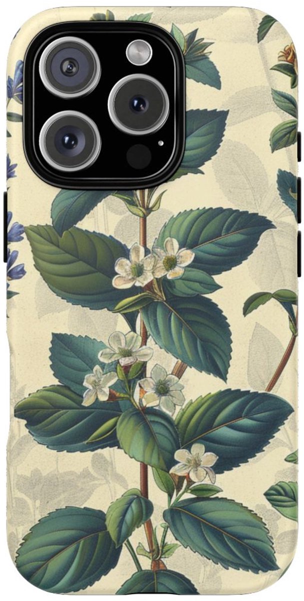 Vintage Botanisch Kruidenpatroon – Telefoonhoesje Geschikt voor iPhone 16 Pro