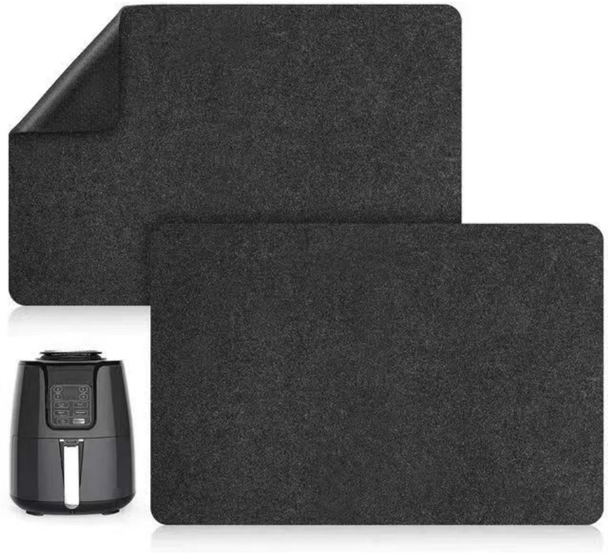 Daity 2-pack - Hittebestendige Mat - Bakmat - antislip siliconen glijders - Bescherming Friteuse voor heteluchtfriteuse - broodrooster - oven en blender（44*30cm）